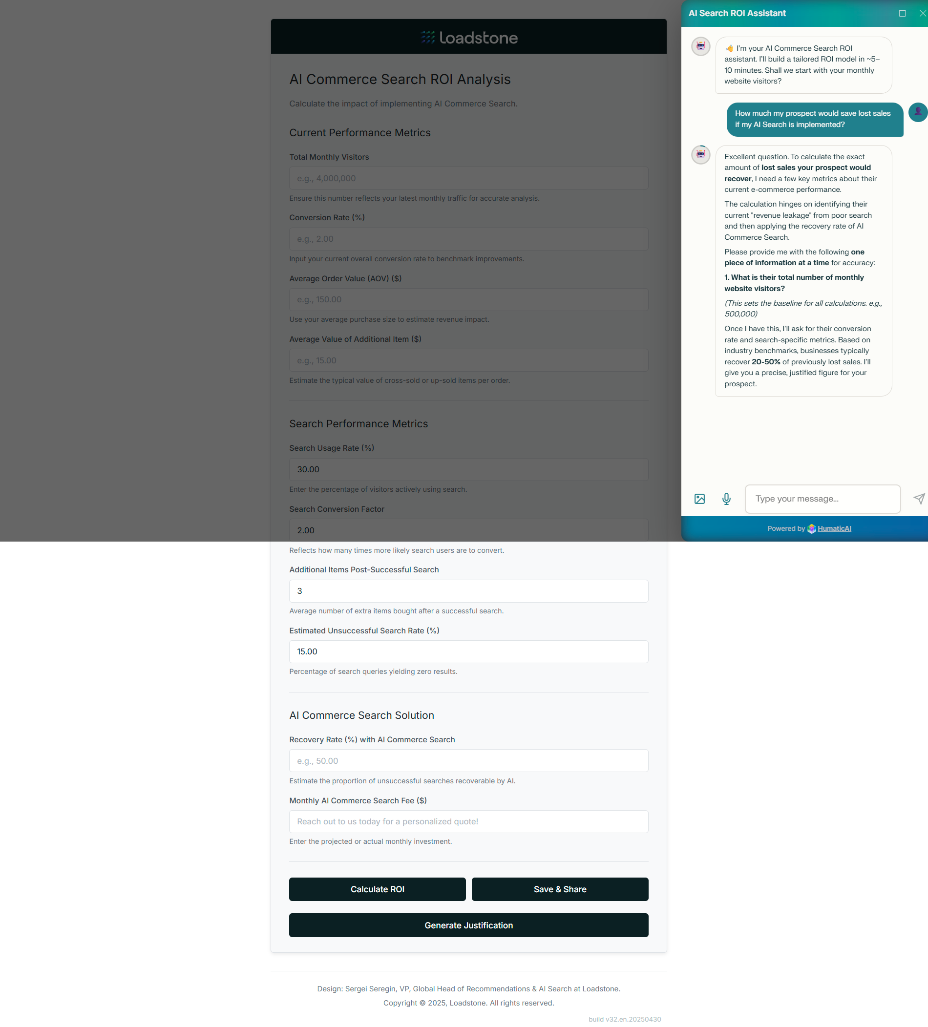 AI Search ROI Demo Screenshot