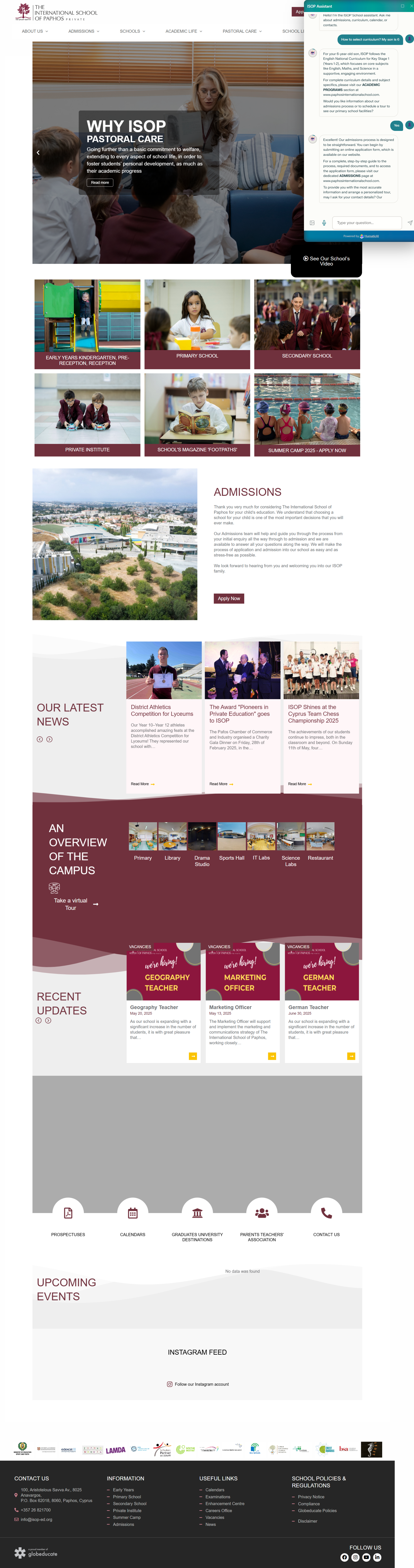 International School Demo Screenshot